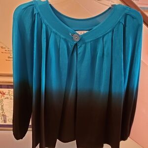 WD.NY Teal and Blue Ombre Swing Top